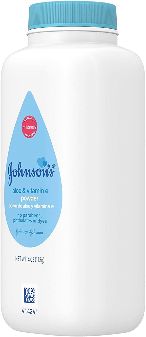 Johnson's Baby Aloe & Vitamin E Baby Powder, 4 oz (Pack of 4)