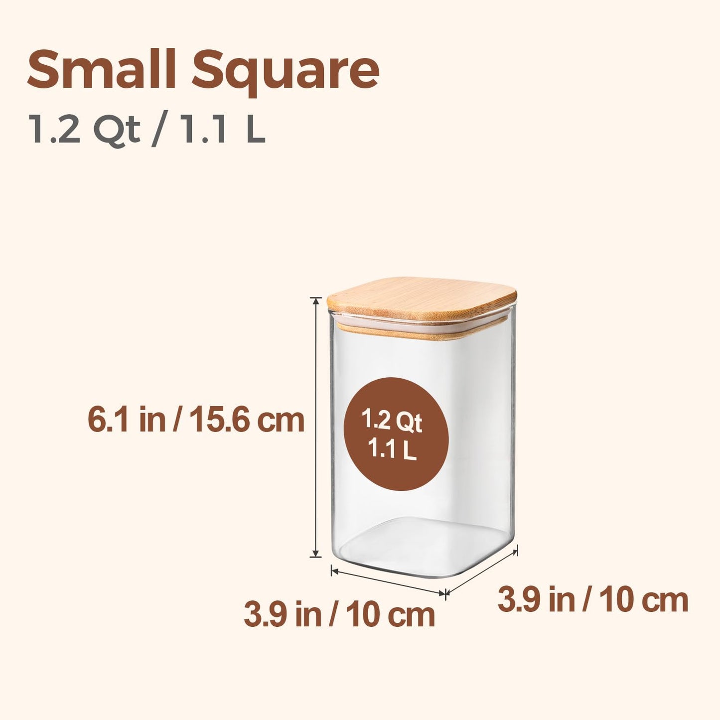 ComSaf 0.6 Qt Glass Food Storage Jars Set of 6, Clear Storage Containers with Airtight Lids, Pantry Organization Jar, Spice Jar, Blooming Tea, Coffee and Sugar Container, Canister Set for Kitchen BST220