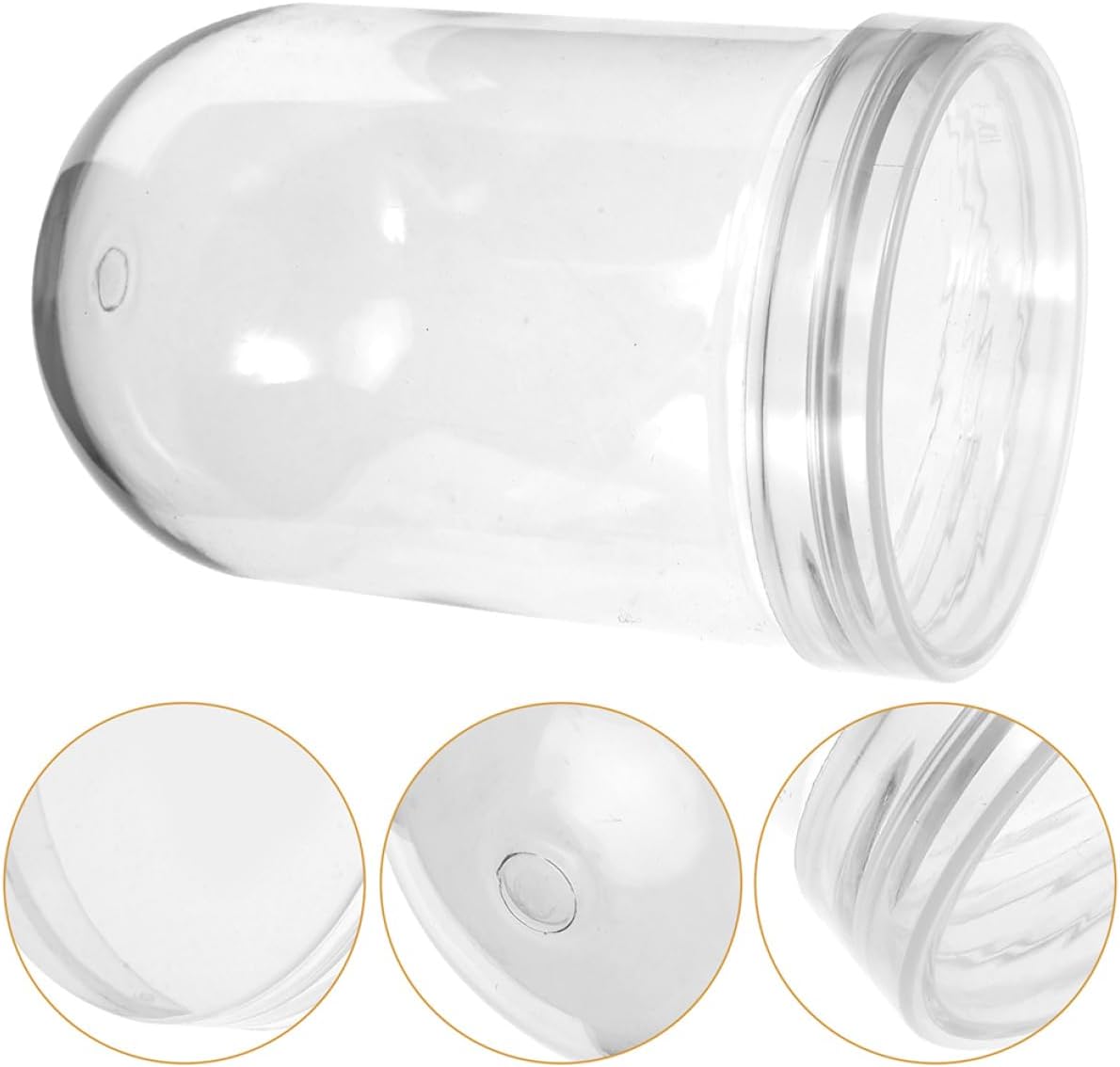 STOBAZA 6pcs Christmas DIY Snow Globe Plastic Snow Globe with Bottom Gasket Clear Empty Plastic with Screw Off Cap for Christmas Crafts Present Ornaments BST202
