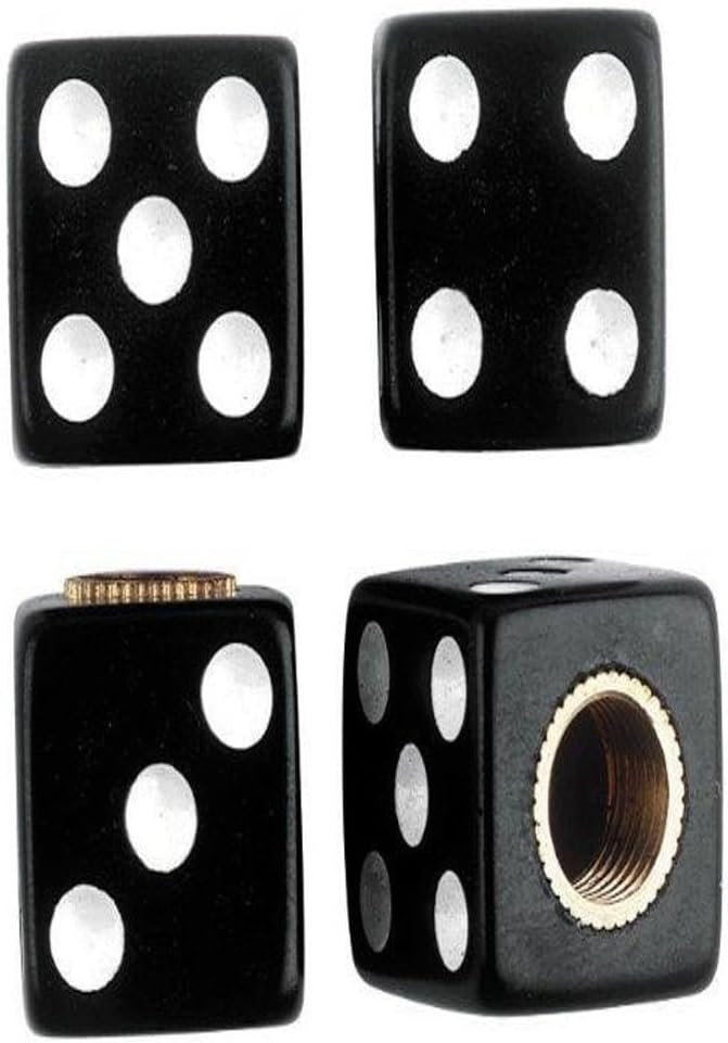 Custom Accessories 16114 Black Dice Style Valve Cap WN420