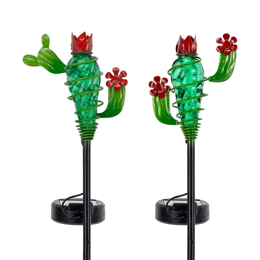 Viveta Garden Solar Lights Decorative, 2 Pack Metal Peacock Solar Lights Stake for Outdoor Garden Patio Yard Lawn Decorations