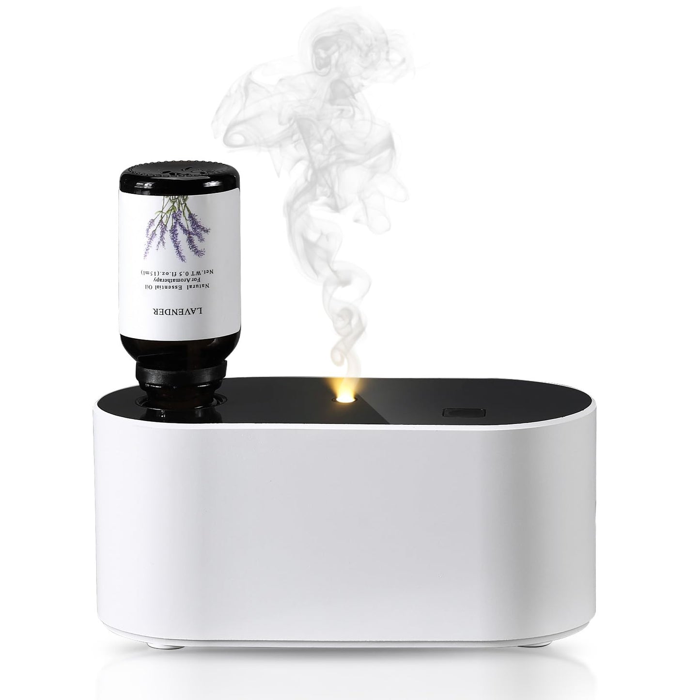 Lecdura Waterless Diffuser for Essential Oil, Battery Operated Scent Air Aromatherapy Diffuser, Mini Aroma Diffusers with 3 Intermittent Mist Modes, Cycle Start for Home Office Bedroom - Rose Gold