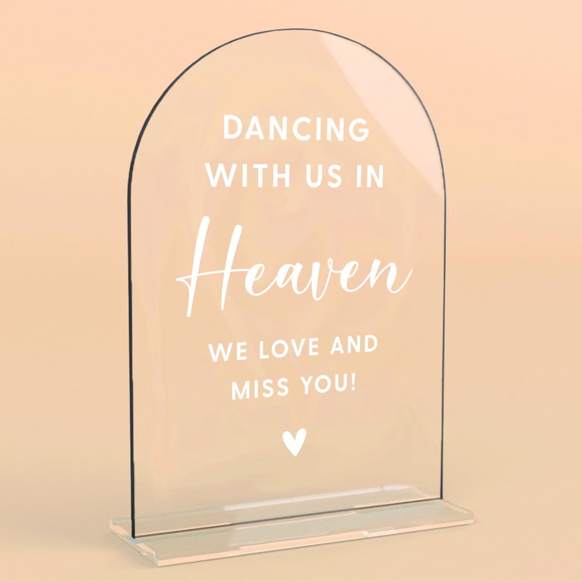 Acrylic Wedding Signs, Bridal Shower Decorations, Modern Arched Round Top Acrylic Table Top Sign with Holder for Wedding Reception Party Dinner - Can't Wait to See What Develops (Clear) BST326L
