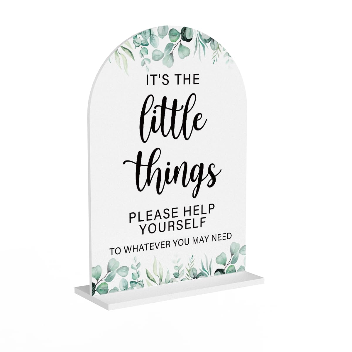Acrylic Wedding Sign Bubble Send Off Signs for Ceremony Modern Calligraphy Arch Acrylic Table Top Signs for Wedding Reception and Event Party Table Decor (White Eucalyptus Leaves) BST326L