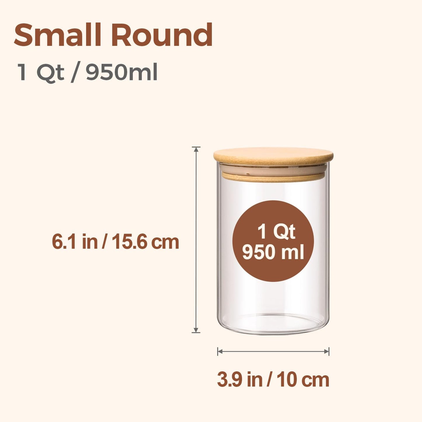 ComSaf Glass Storage Containers With Lids 0.5 Qt, 6 Pack Small Glass Jars | Small Glass Containers, Spice Jar 15oz, Candy, Family Snack Storage, Coffee Bar Organization, Size For Subpackage, BPA Free BST220