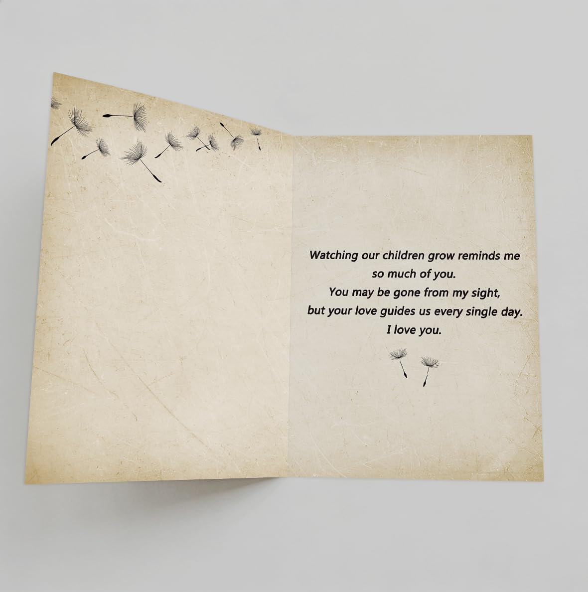 Memorial Fathers Day Card for Husband, Fathers Day Card for Husband in Heaven, Sympathy Fathers Day Gift, with Kraft Envelope and Gold Seal Sticker BST220