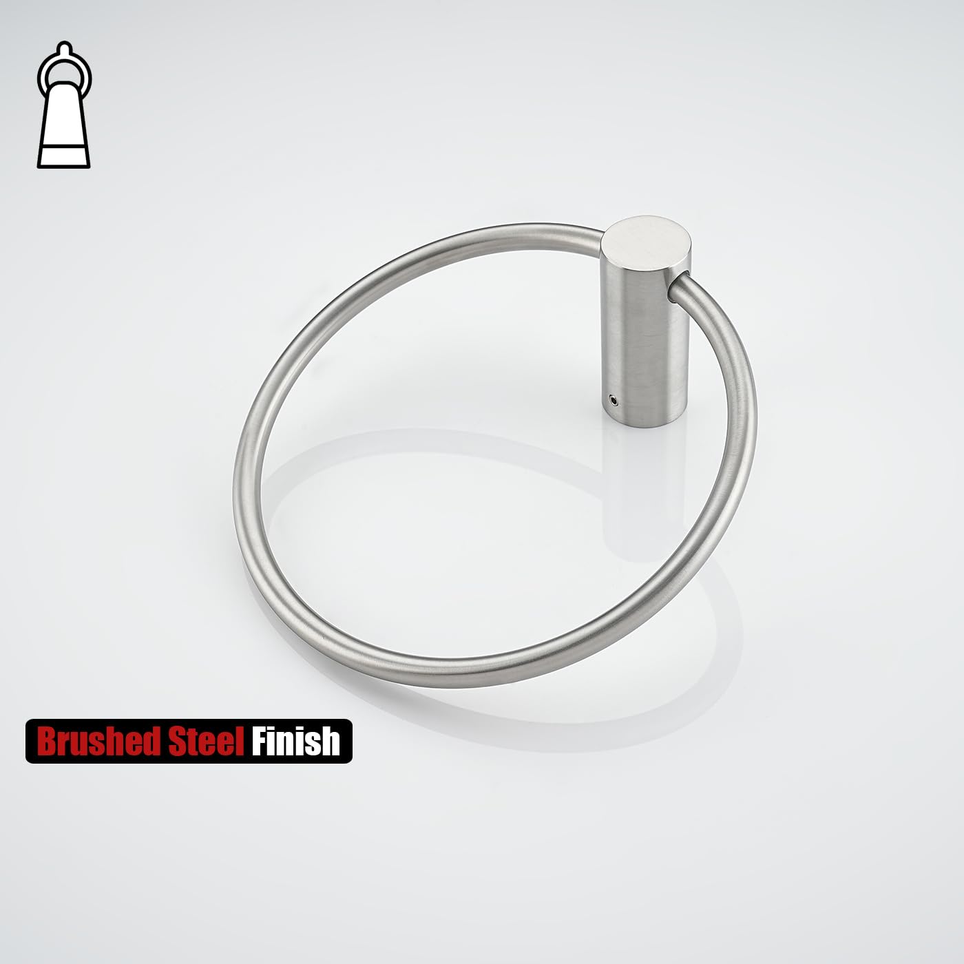 JQK Black Towel Ring, 304 Stainless Steel Matte Black Hand Towel Holder for Bathroom, Wall Mount, TR630-PB BST220