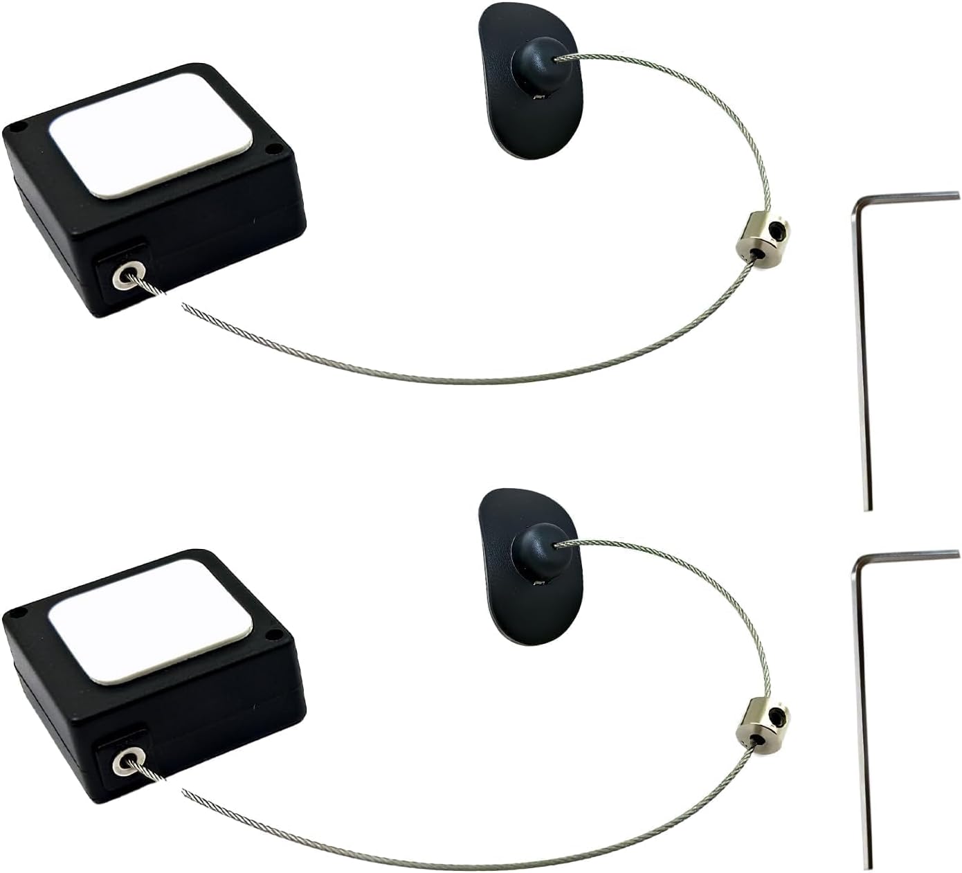2pcs Retractable Remote Control Tether, 3.28Ft Adjustable Remote Control Security Lanyard Lock with Cable Leash Length Clasp for TV, Gaming Controller, Tablets, Showroom, Electronic Devices WN420