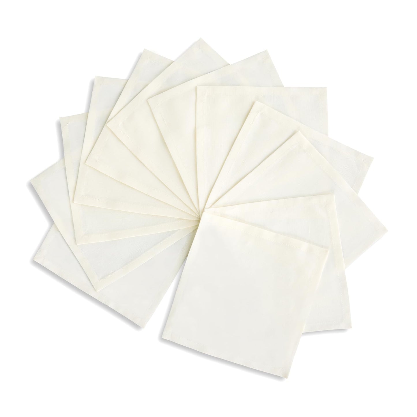 Solino Home Cotton Linen Cocktail Napkins Black, Dru 6 x 6 in, Set of 12 | Small Cloth Napkins for cocktails, coasters and appetizer serving | soft cotton linen weave, artisan crafted | fully washable BST326SOLH