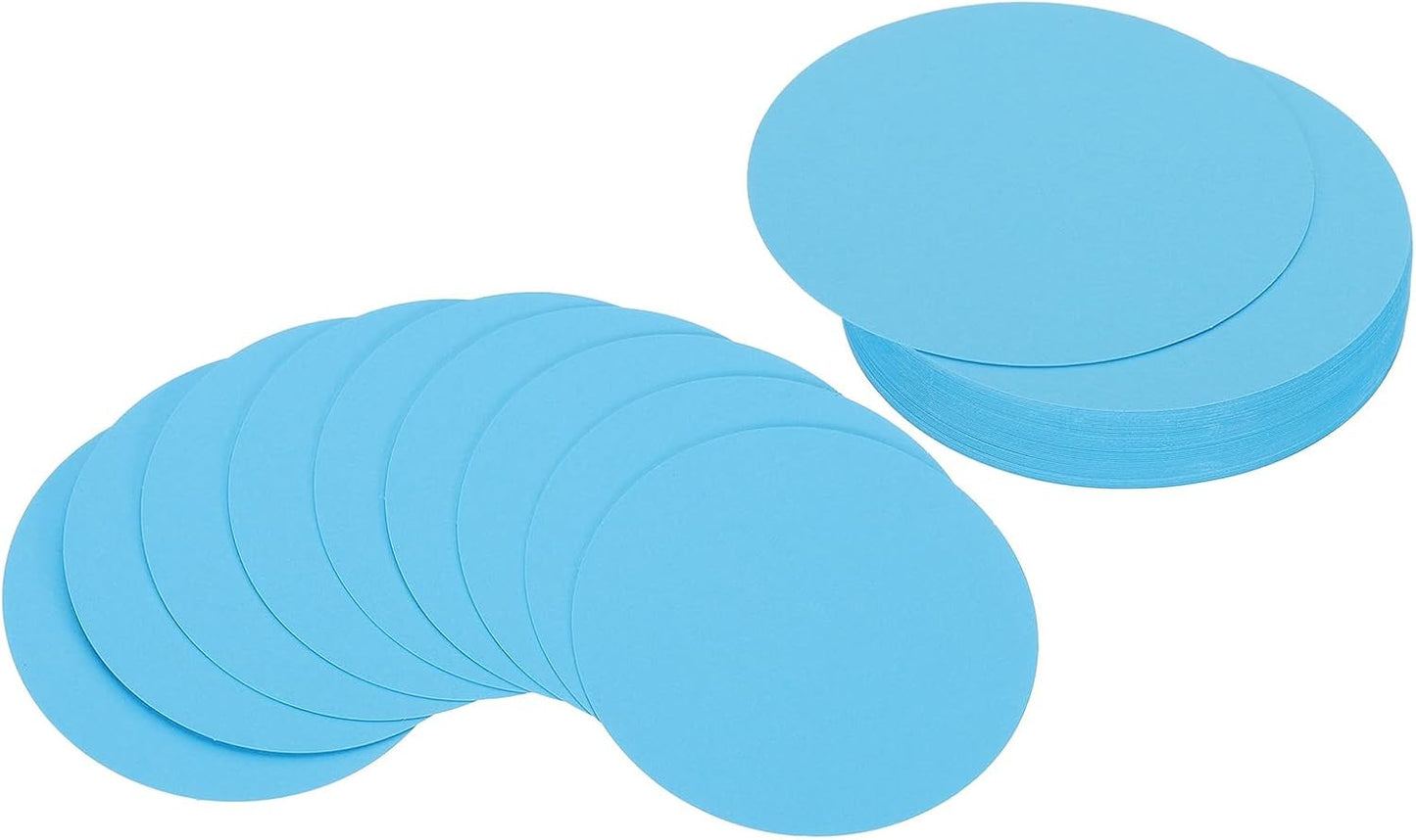 PATIKIL 4inch Circle Card Stock, 50Pcs Round Shape Cutouts Paper Thick Cardstock Coaster for DIY Craft Projects Classroom Bulletin Board Decor, Sky Blue BST326L