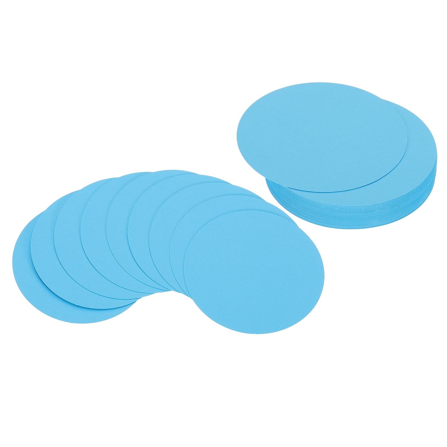 PATIKIL 4inch Circle Card Stock, 50Pcs Round Shape Cutouts Paper Thick Cardstock Coaster for DIY Craft Projects Classroom Bulletin Board Decor, Sky Blue BST326L