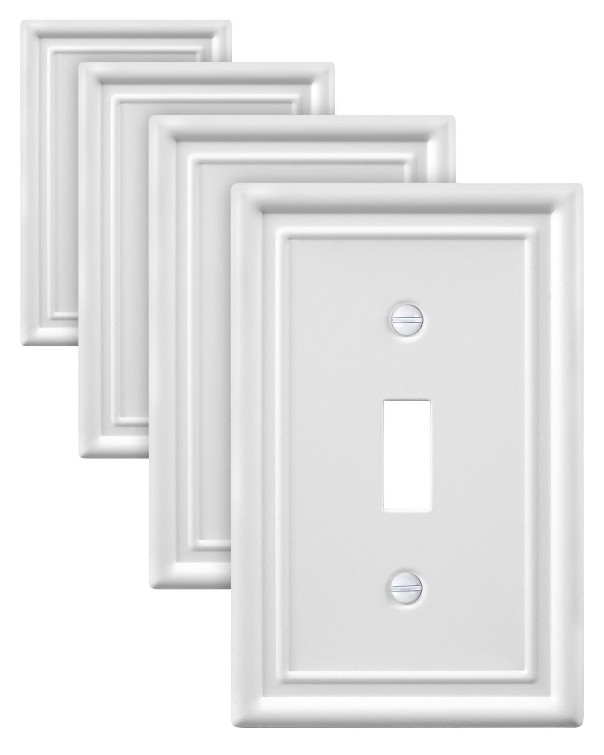 Decorative Metal Wall Plates, Switch Plates Outlet Covers (Off White/1 Decorator 4 Pack) WN420