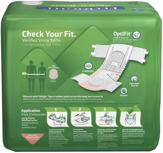 FitRight OptiFit Ultra Incontinence Briefs Unisex Heavy Absorbency S 20in-32in 20Ct 101