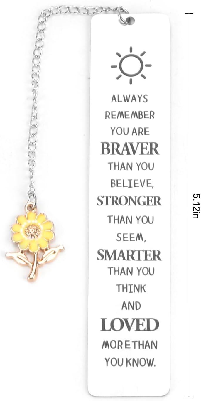 Motivational Bookmarks - Metal Bookmarks for Reading Women & Men - Gift for Readers, Friends, and Family - Durable & Stylish Book Marks BST326L
