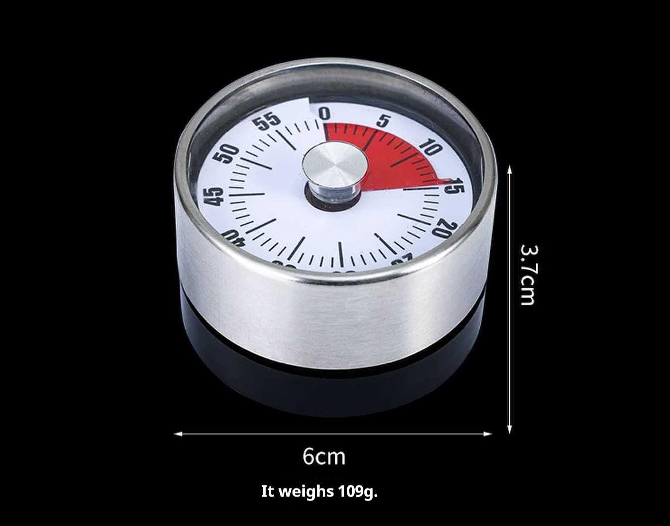 CYFaiLiQmechanical Timer,Kitchen Timer Wind up ，Stainless Steel Body, with Magnetic Base, 72 Decibel Super Large Reminder Sound, Suitable for Kitchen, Student Experiments, Exercise and Fitness BST220