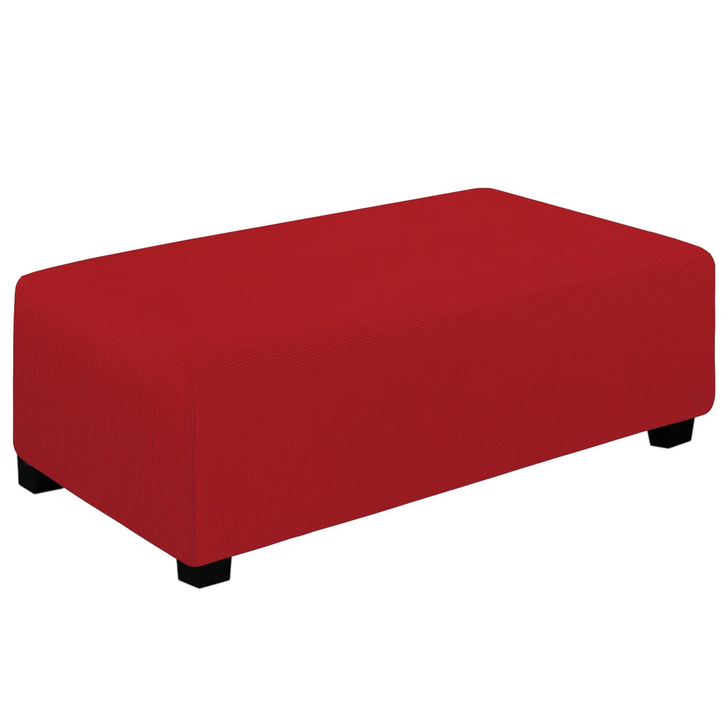 Easy-Going Stretch Square Ottoman Cover 15x15x15inch Dark Blue | Folding Storage Footstool cover Furniture Protector Soft Rectangle slipcover with Elastic Bottom BST202