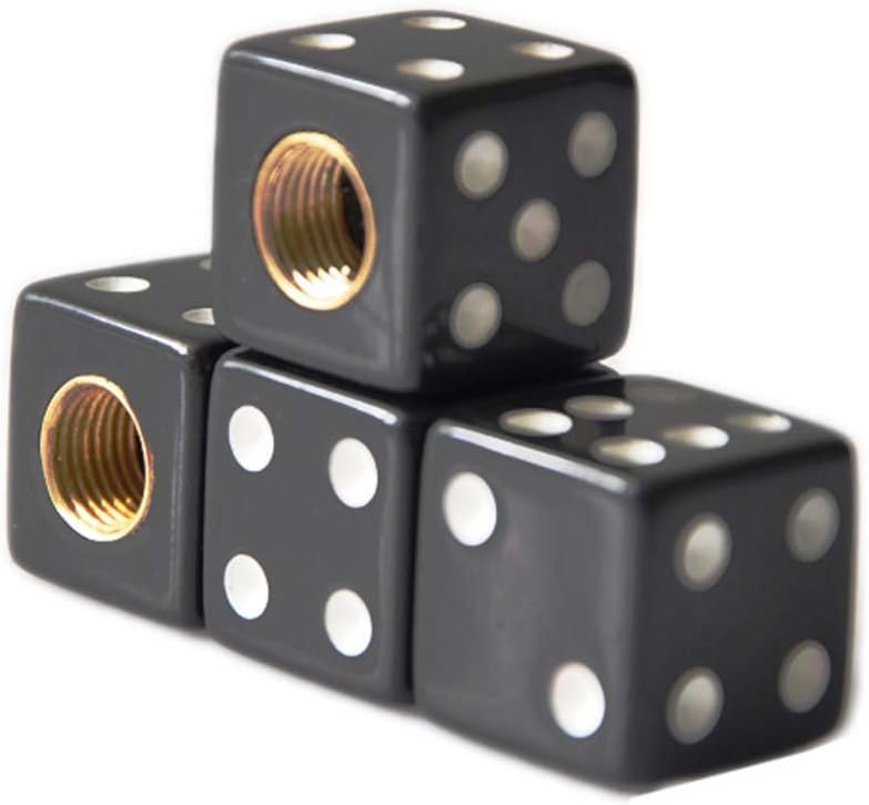 Custom Accessories 16114 Black Dice Style Valve Cap WN420