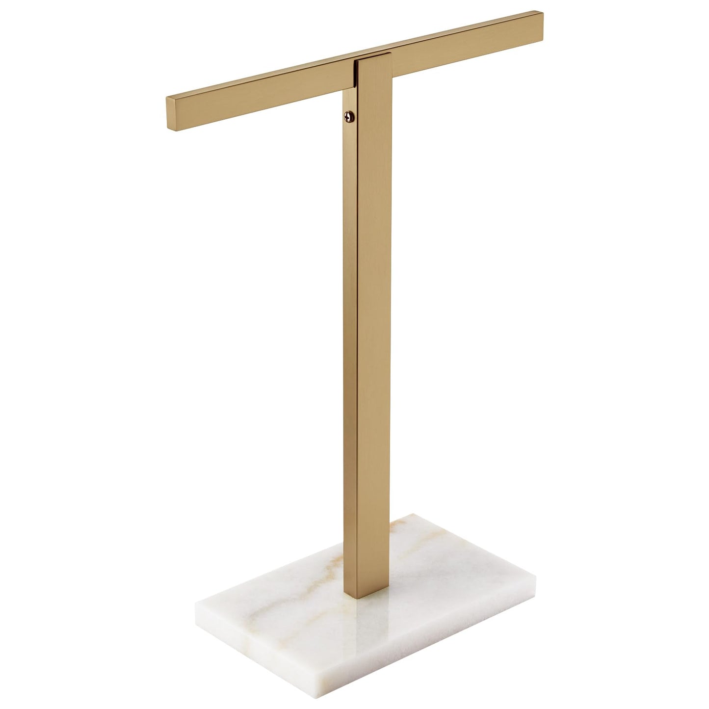 KOKOSIRI Hand Towel Holder Black Stand Towel Rack with Marble Base for Bathroom Kitchen Vanity Countertop, Stainless Steel 15.7'' Height THS0002-SM-BK BST202