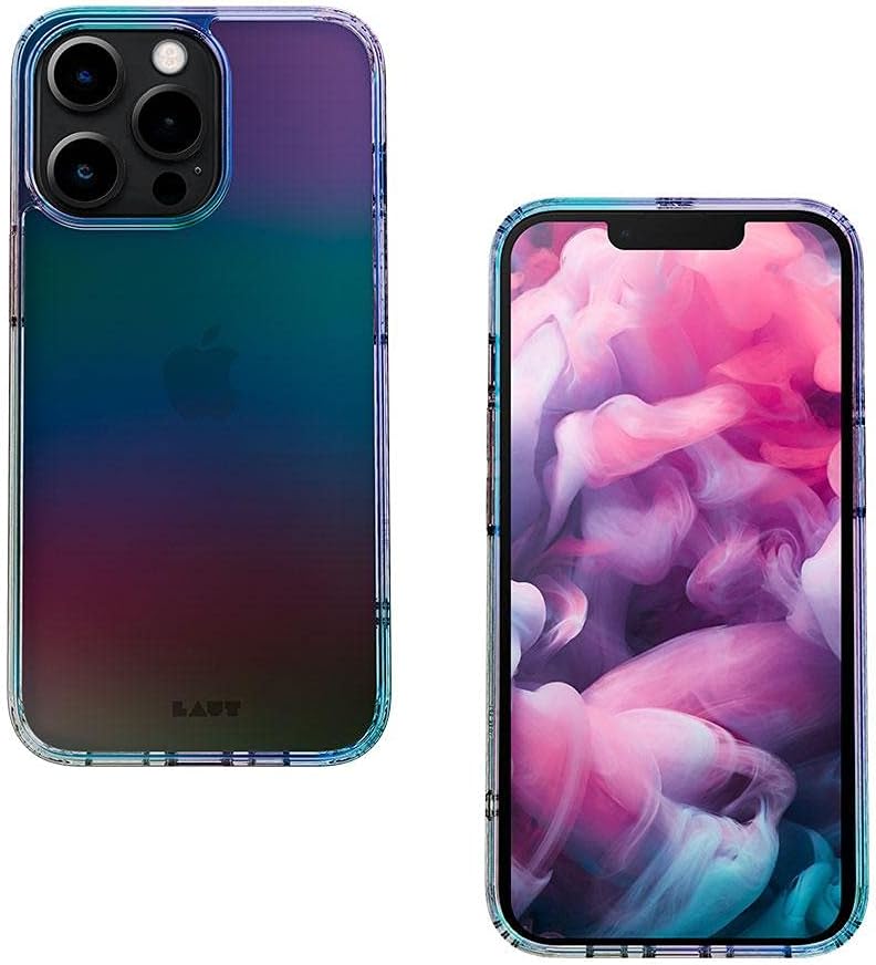 LAUT - Holo case Compatible with iPhone 13 Pro Max (6.7") | Iridescent Shine | Crystal Clear Casing | Easy Click Buttons • Midnight WN420