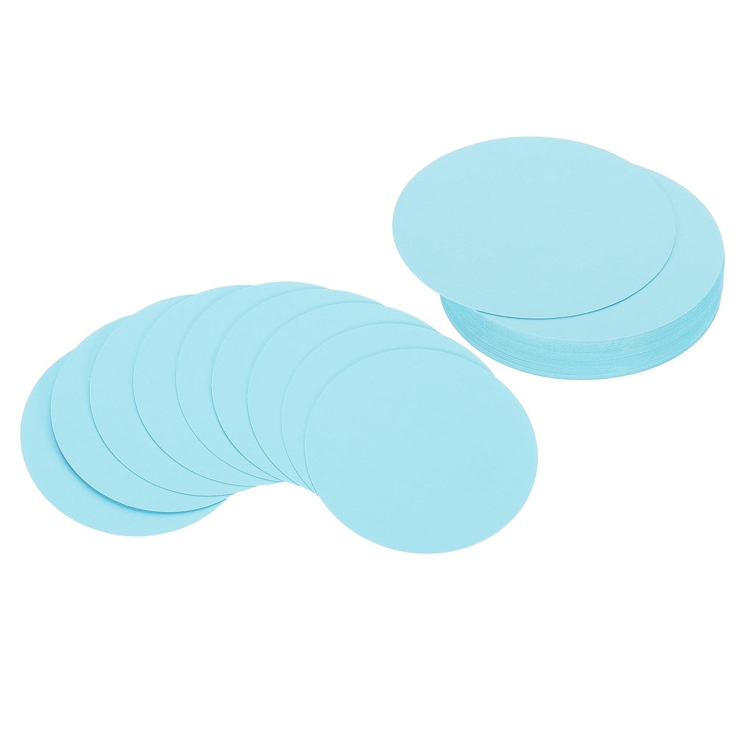 PATIKIL 4inch Circle Card Stock, 50Pcs Round Shape Cutouts Paper Thick Cardstock Coaster for DIY Craft Projects Classroom Bulletin Board Decor, Sky Blue BST326L