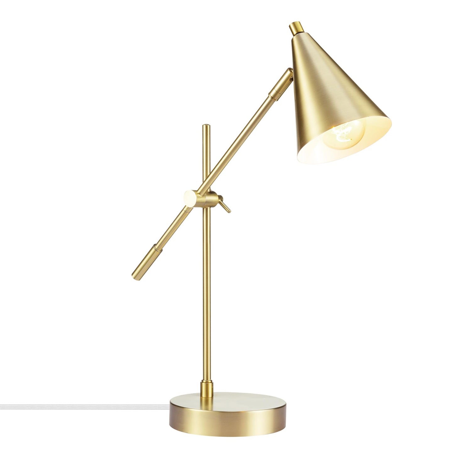 Globe Electric x Novogratz 52887 18" Desk Lamp, Matte Brass Finish, Adjustable Height N25