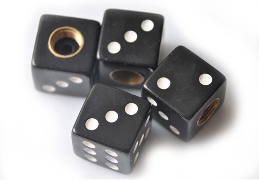Custom Accessories 16114 Black Dice Style Valve Cap WN420