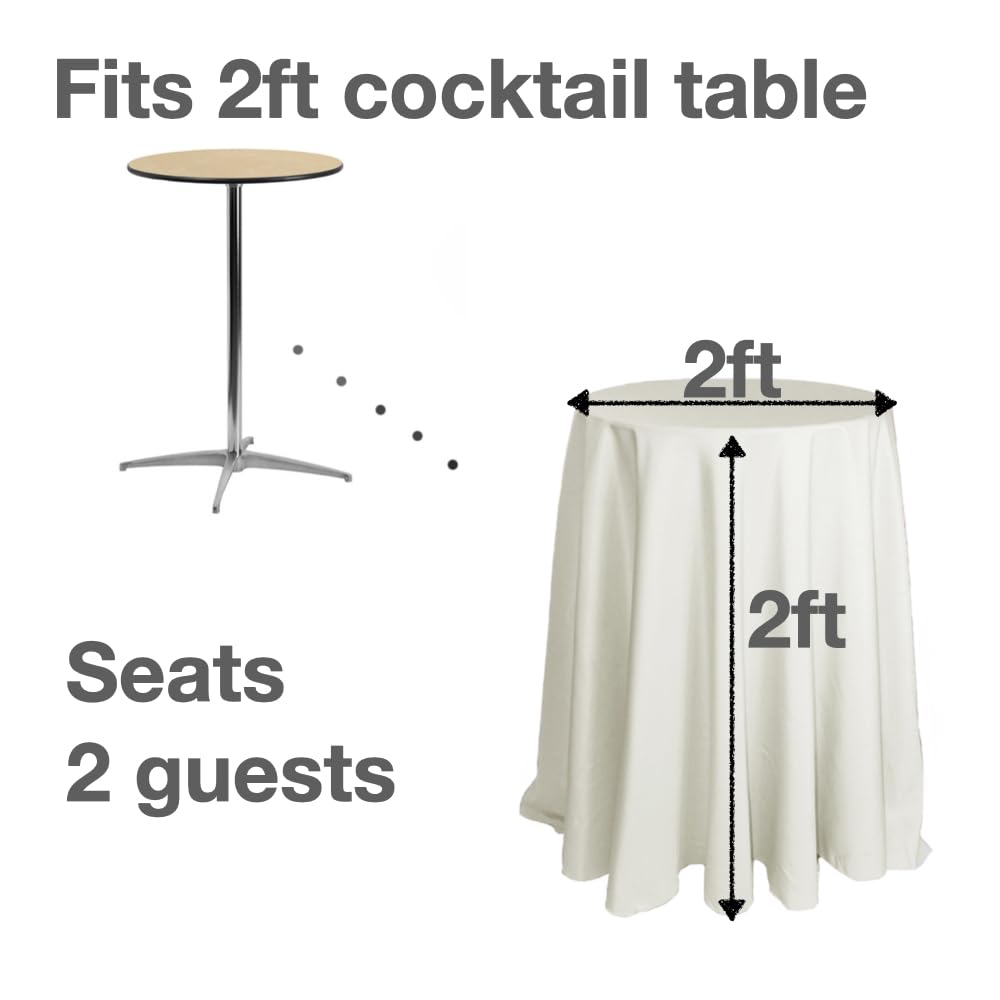 Urby 120 inches Large White Round Tablecloth for 5-6ft Round Folding Table That Seats 6-8 Guests, for Table with 6 Chairs. Ideal for Party, Wedding, Banquet and Events. BST220
