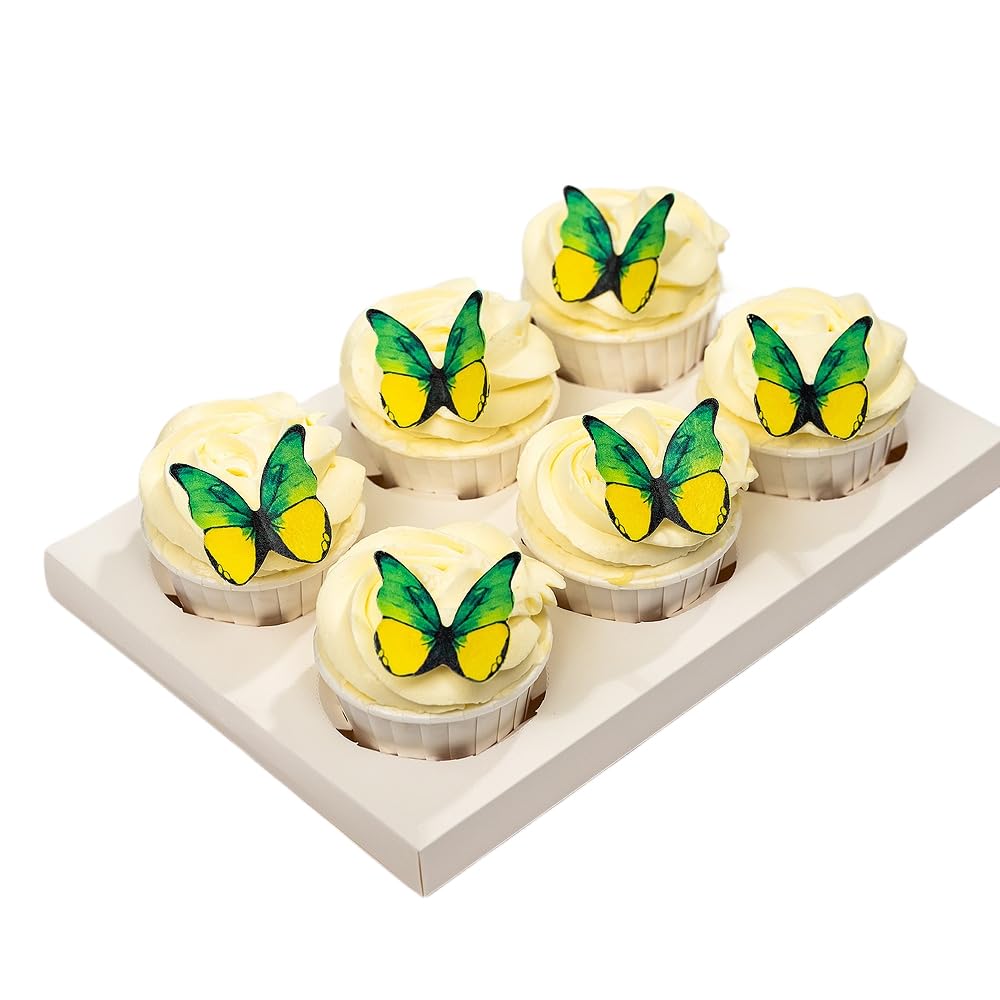 Edible Butterflies for Cake Decorating, Rainbow edible Butterfly Cake Toppers and Cupcake Toppers, Edible Wafer Paper Butterflies Set of 48 Rainbow Cake Food Decorations (5Colors-1) BST326L