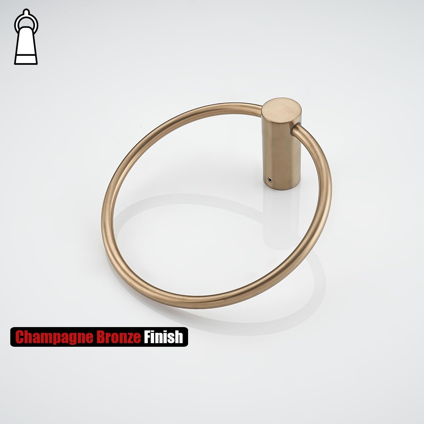 JQK Black Towel Ring, 304 Stainless Steel Matte Black Hand Towel Holder for Bathroom, Wall Mount, TR630-PB BST220