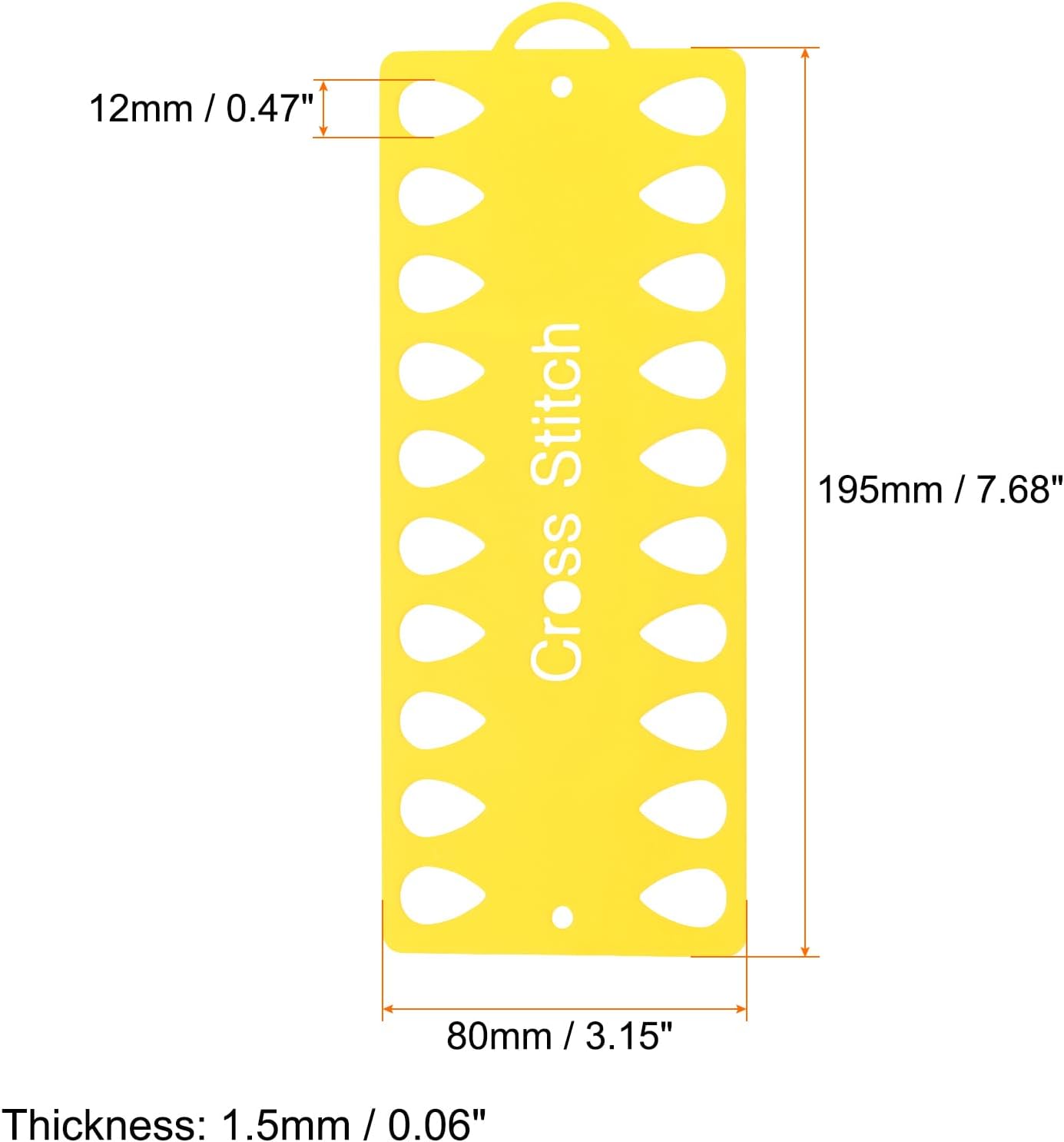 HARFINGTON Embroidery Floss Organizer Cards, Plastic Cross Stitch Thread Organizer with 20 Positions, Thread Storage Winding Plate Board for Thread Craft DIY Sewing, Yellow BST326L