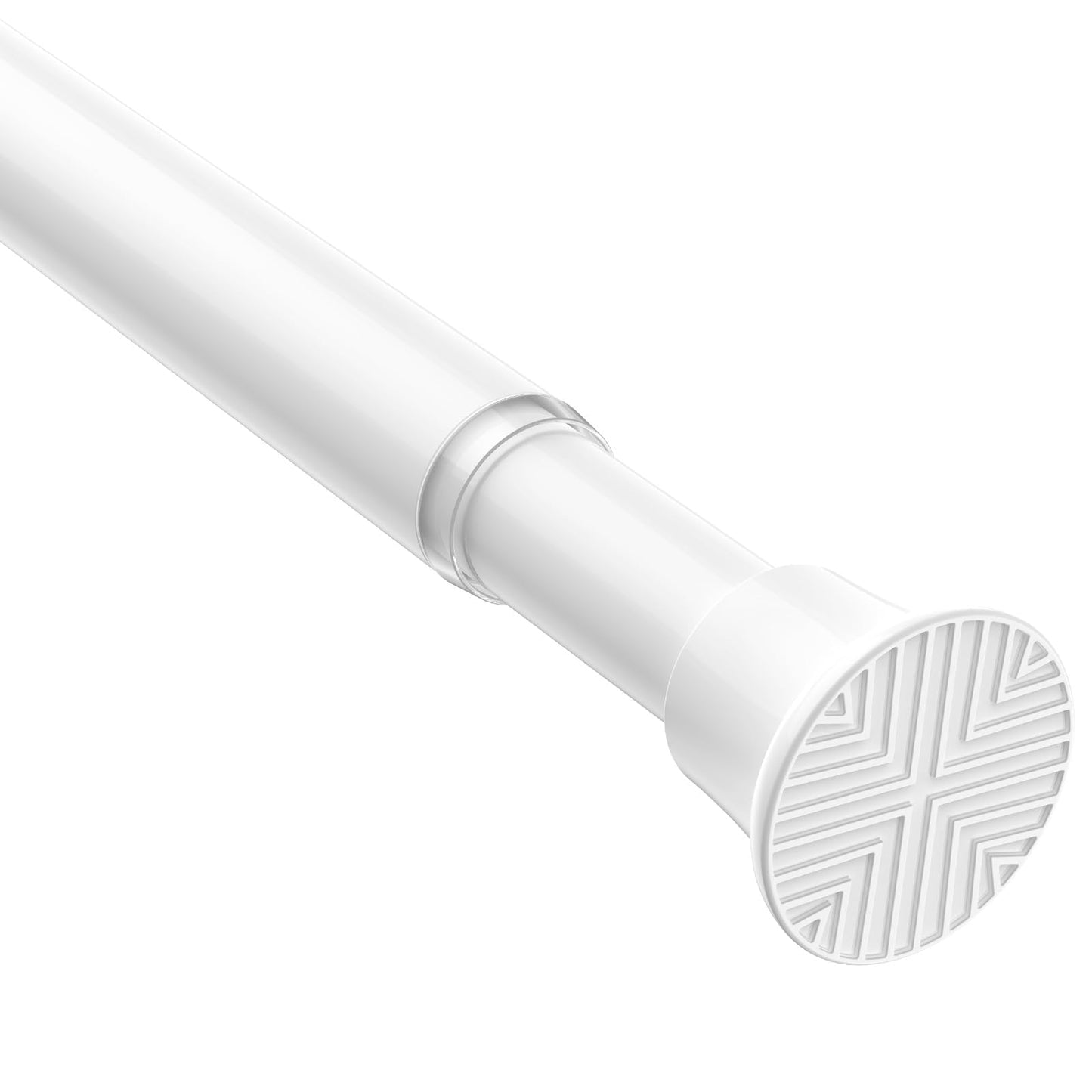 White Shower Curtain Rod 32 to 76 Inches Adjustable, 7/8 Inch Diameter Heavy Duty Tension Curtain Rods No Drill, Rust-Resistant Tension Rod for Bathroom, 1 Pack BST326H