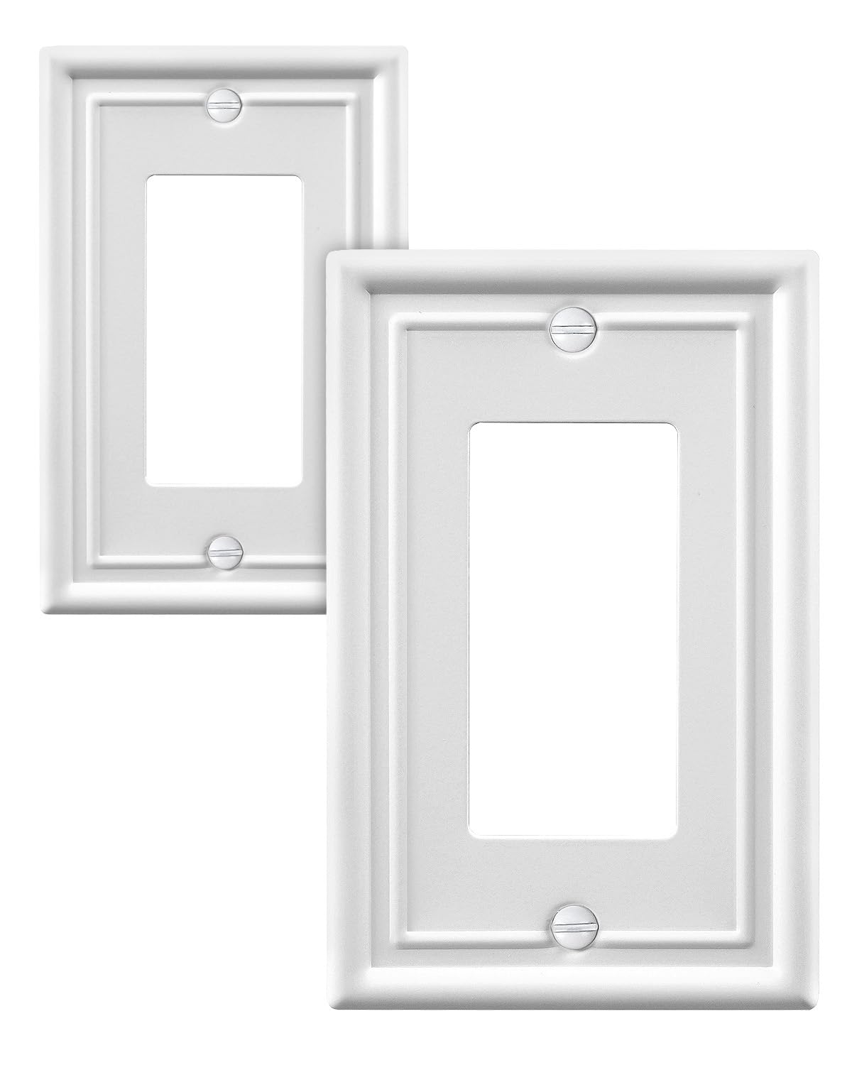 Decorative Metal Wall Plates, Switch Plates Outlet Covers (Off White/1 Decorator 4 Pack) WN420