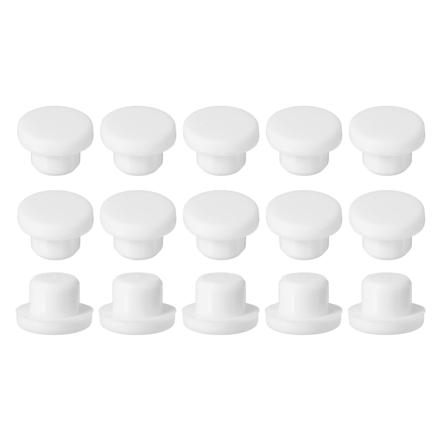 uxcell 15Pcs Silicone Hole Plug, Waterproof Solid T-Shaped Rubber Stoppers Bottle Seal Tube Pipe Plugs End Cap for 5.8mm/0.23" Hole for Bathtub Bottle, 0.31" Plug Height, Black BST326L