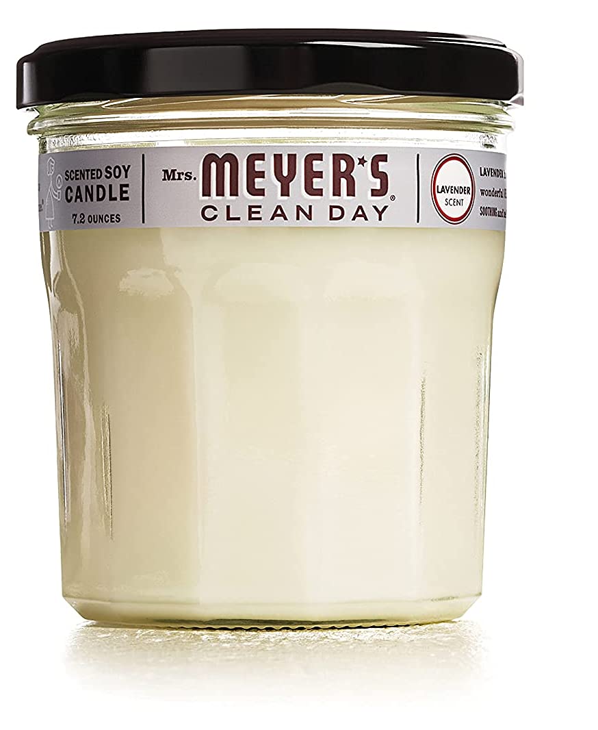 MRS. MEYER'S CLEAN DAY Scented Soy Aromatherapy Candle, 35 Hour Burn Time, Made with Soy Wax, Lavender, 7.2 oz