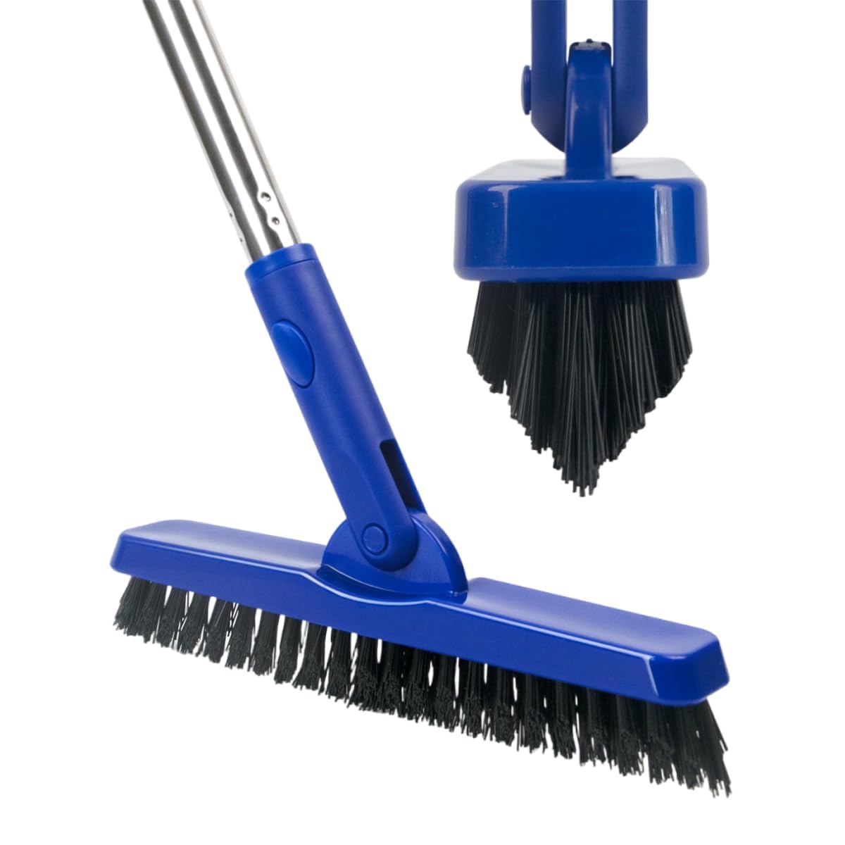 CELOX Heavy Duty Long Handle Scrub Brush, Tile Scrub Brush with Long Handle Stiff Bristles for Cleaning (Blue) BST326H