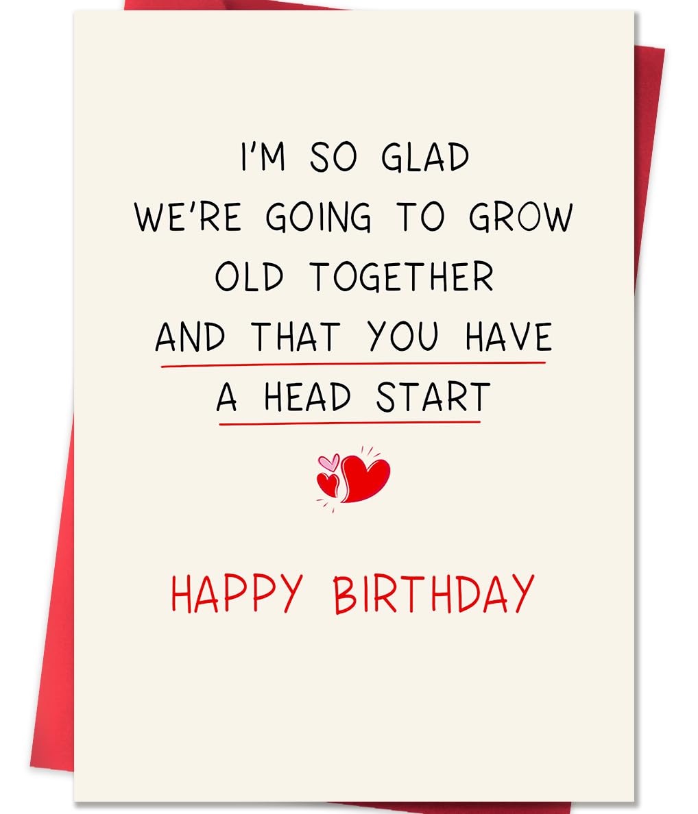 fancu Funny Birthday Card for Boyfriend, Cheeky Card for Husband | 5 x 7 inch cheeky birthday card with matte finish, printed message, red envelope, and sticker for boyfriend or husband BST202