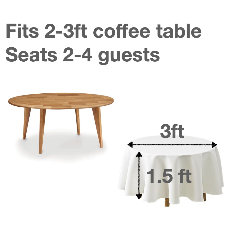 Urby 120 inches Large White Round Tablecloth for 5-6ft Round Folding Table That Seats 6-8 Guests, for Table with 6 Chairs. Ideal for Party, Wedding, Banquet and Events. BST220