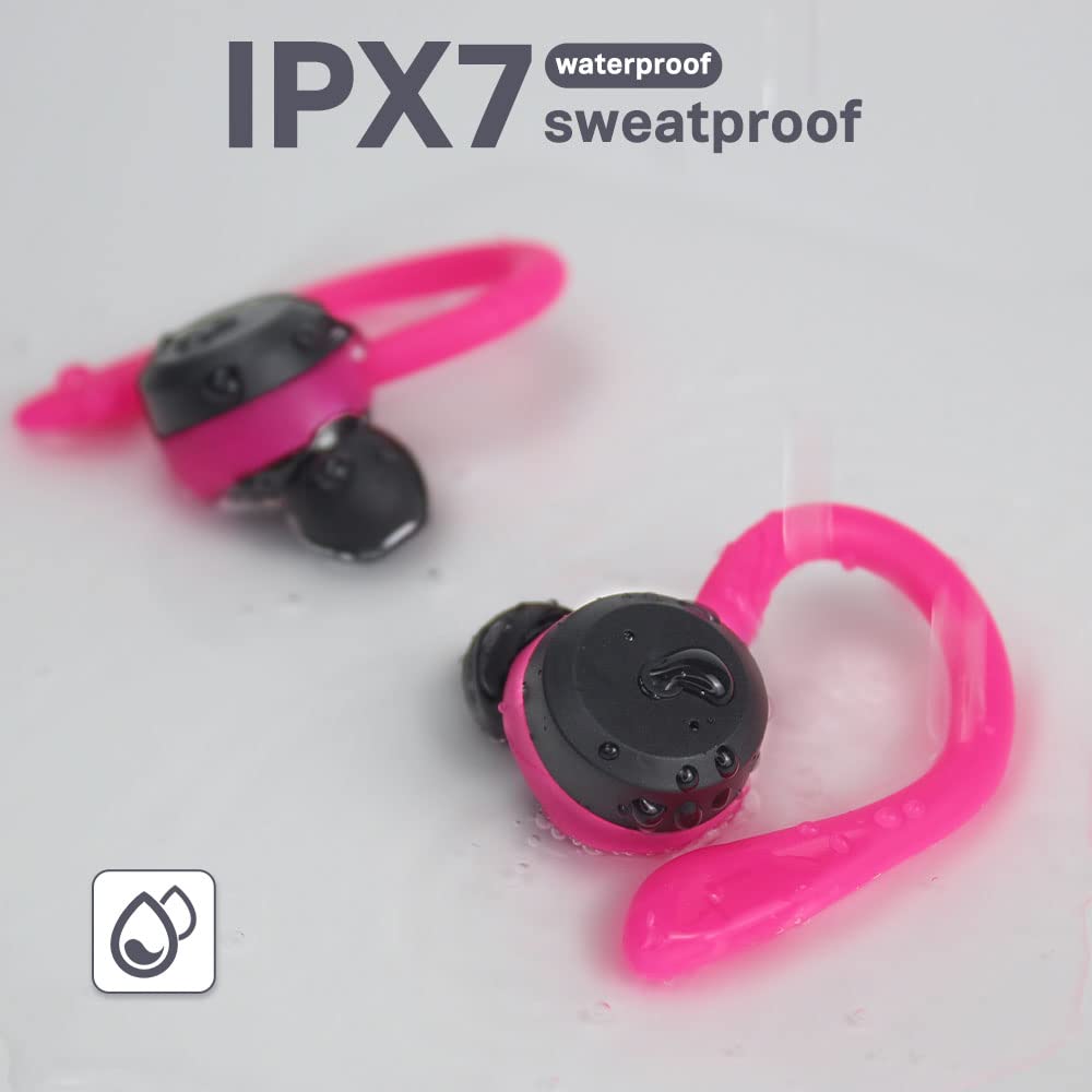 APEKX Bluetooth Headphones True Wireless Earbuds with Charging Case IPX7 Waterproof Stereo Sound Earphones Built-in Mic in-Ear Headsets Deep Bass for Sport Running Black