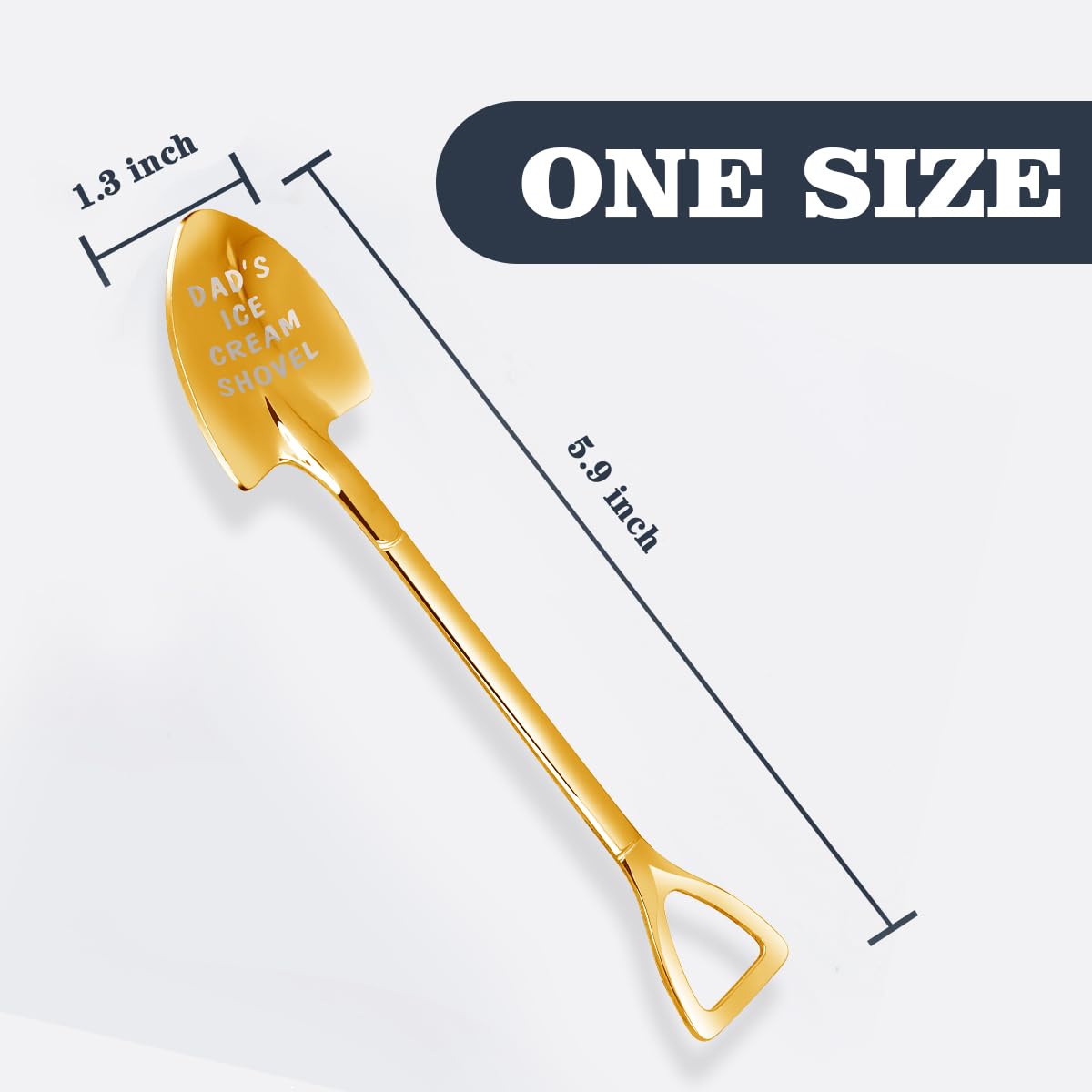 Dad Gifts - Gifts for dad from Daughter. Father Day Gifts for dad Ice Cream Spoon Scoop for Ice Cream Lovers, Father birthday Gifts Funny Engraved Stainless Steel Shovel WN420