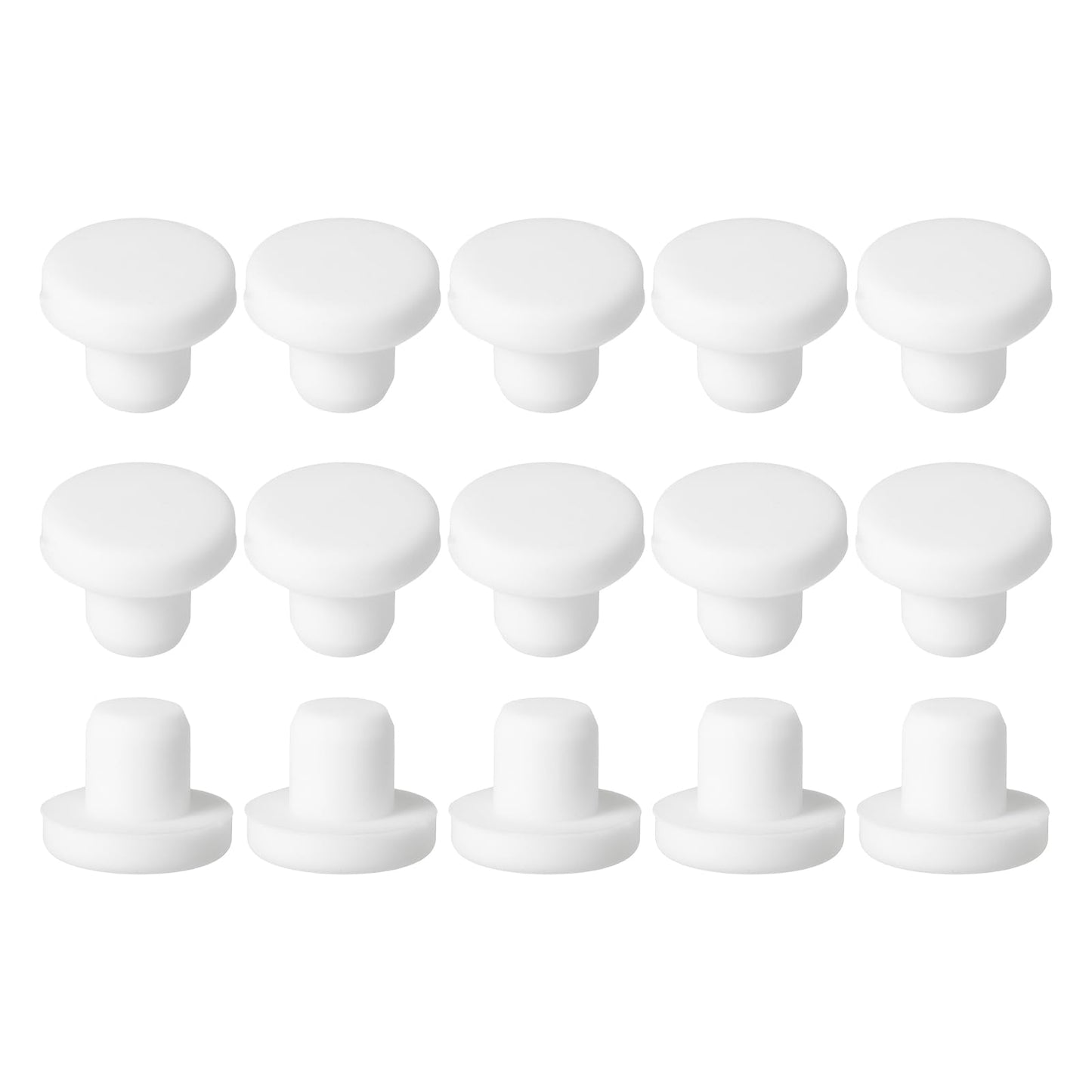 uxcell 15Pcs Silicone Hole Plug, Waterproof Solid T-Shaped Rubber Stoppers Bottle Seal Tube Pipe Plugs End Cap for 5.8mm/0.23" Hole for Bathtub Bottle, 0.31" Plug Height, Black BST326L