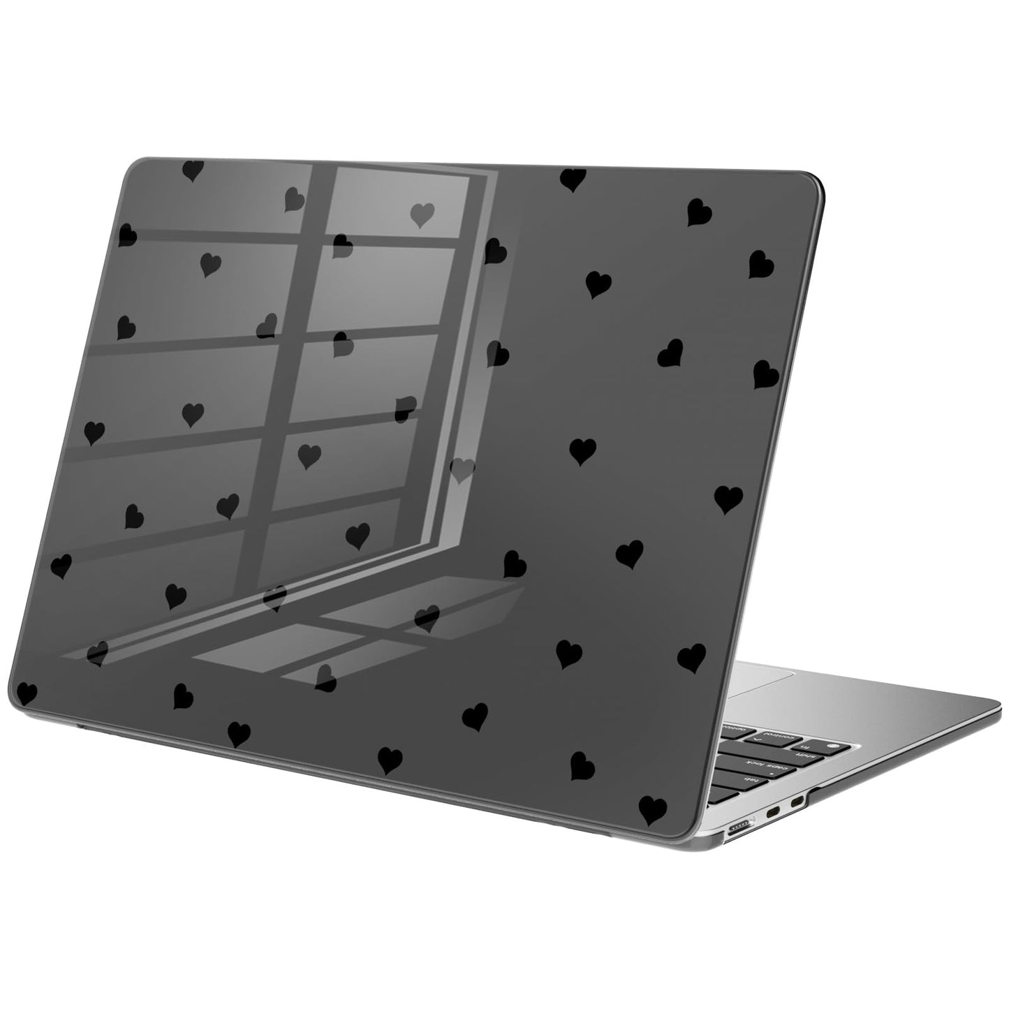 Compatible with MacBook Air 15 inch Case M5 M4 M3 M2 2026-2023 Release A3448 A3241 A3114 A2941, Cute White Polka Dot Protective Hard Shell Clear Black Cover for Mac Air 15.3 inch WN420