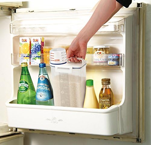 Asvel 7509 Rice Container Bin with Pour Spout Plastic Clear 2KG（White） BST202