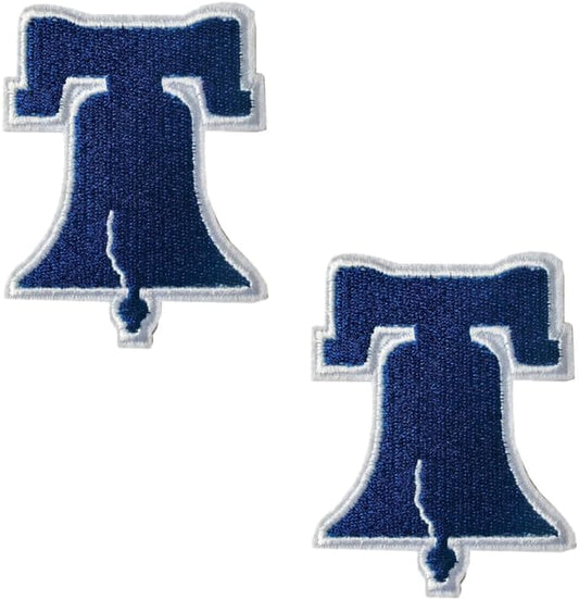 Iron on Patches Philadelphia Liberty Bell Logo - Pack of 2 - Baseball Sports Team Patch for Jersey, Shirts, Jackets, Hat, Jeans, Bags (Size 2.5" x 3") BST220