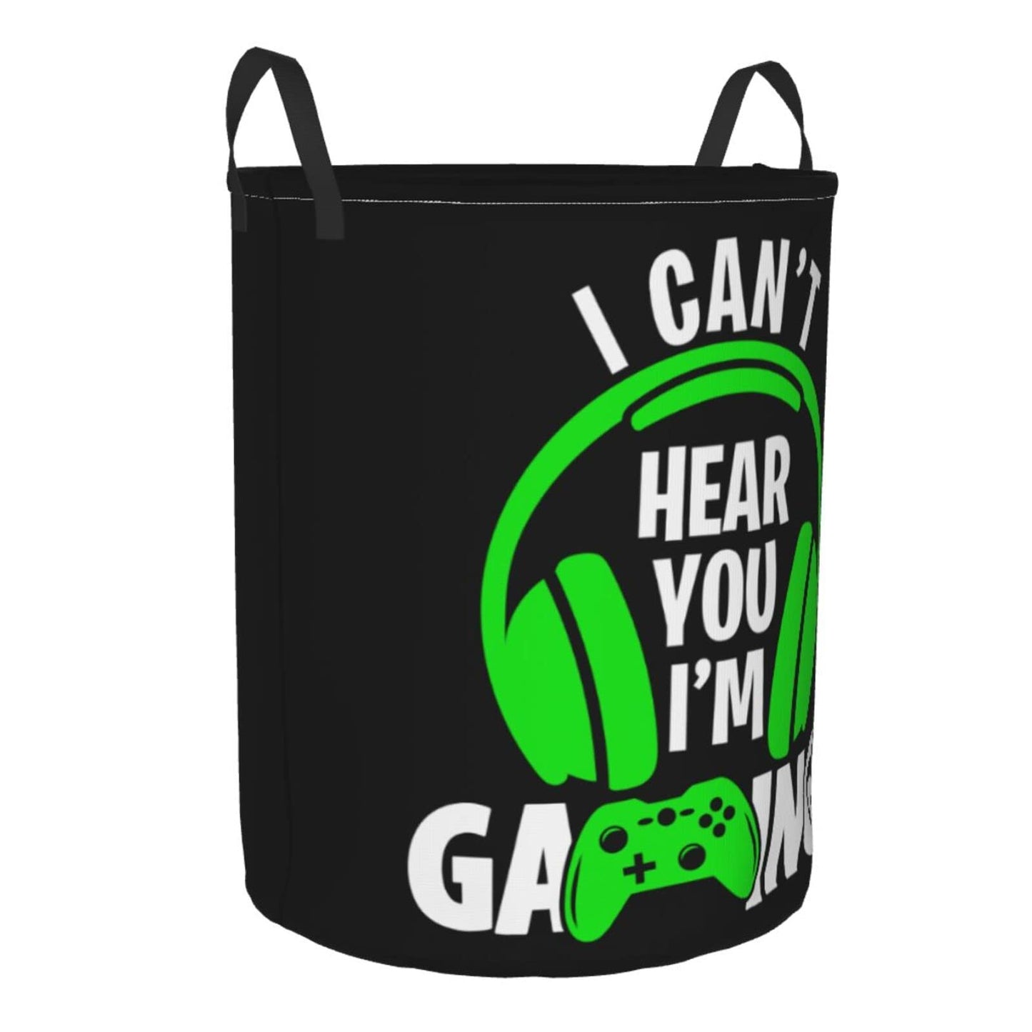 38L Round Laundry Hamper Video Game Controller Background Storage Basket Waterproof Coating Gaming Gadgets Organizer Bin For Nursery Clothes Toys BST202