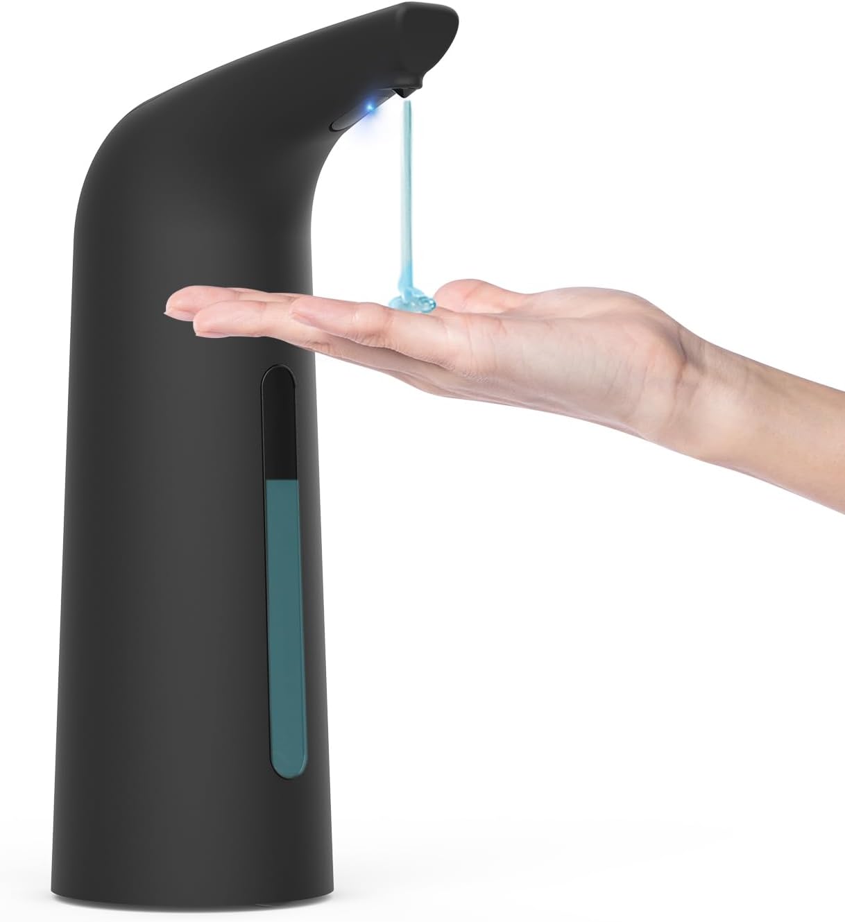 Automatic Soap Dispenser Touchless,400ML Hand & Dish Countertop Electric Liquid Dispenser with Sensor,Modern 4 Gear Adjustable Black Waterproof Battery Operated Kitchen Auto Soap Pump WN420