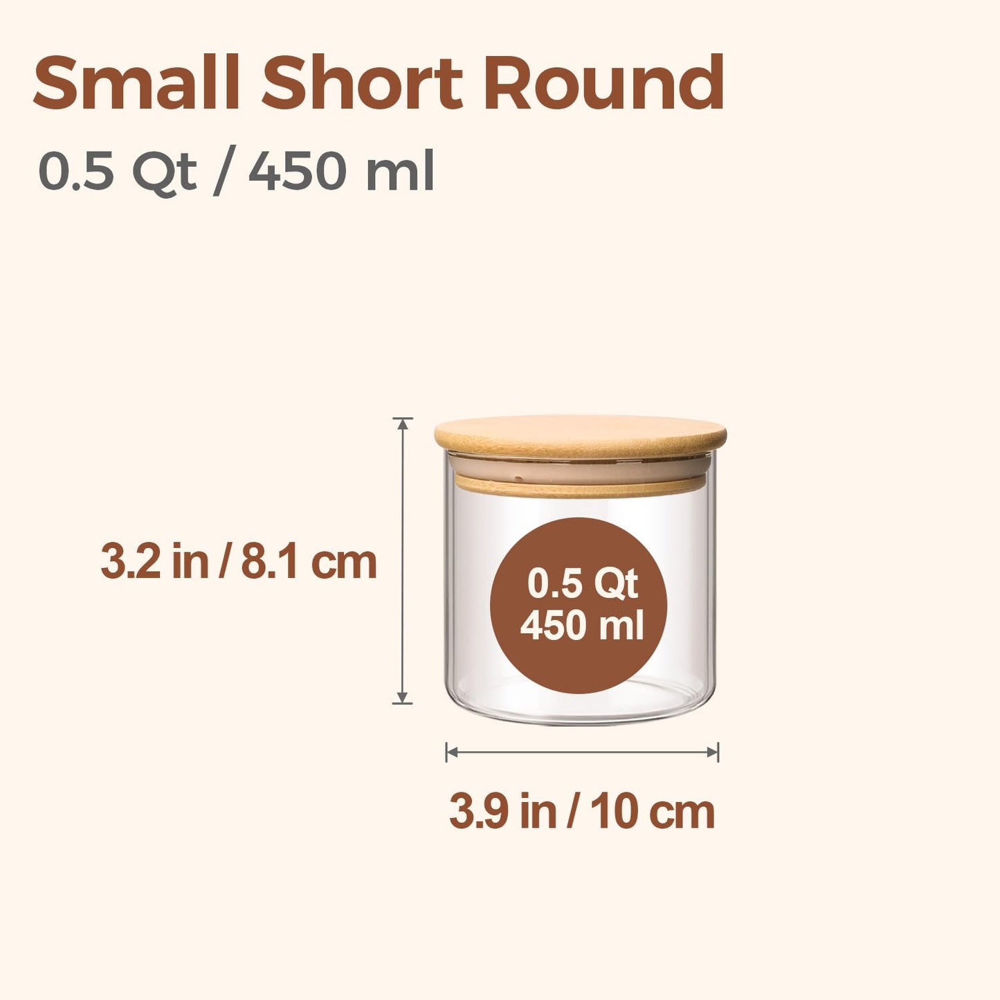 ComSaf Glass Storage Containers With Lids 0.5 Qt, 6 Pack Small Glass Jars | Small Glass Containers, Spice Jar 15oz, Candy, Family Snack Storage, Coffee Bar Organization, Size For Subpackage, BPA Free BST220