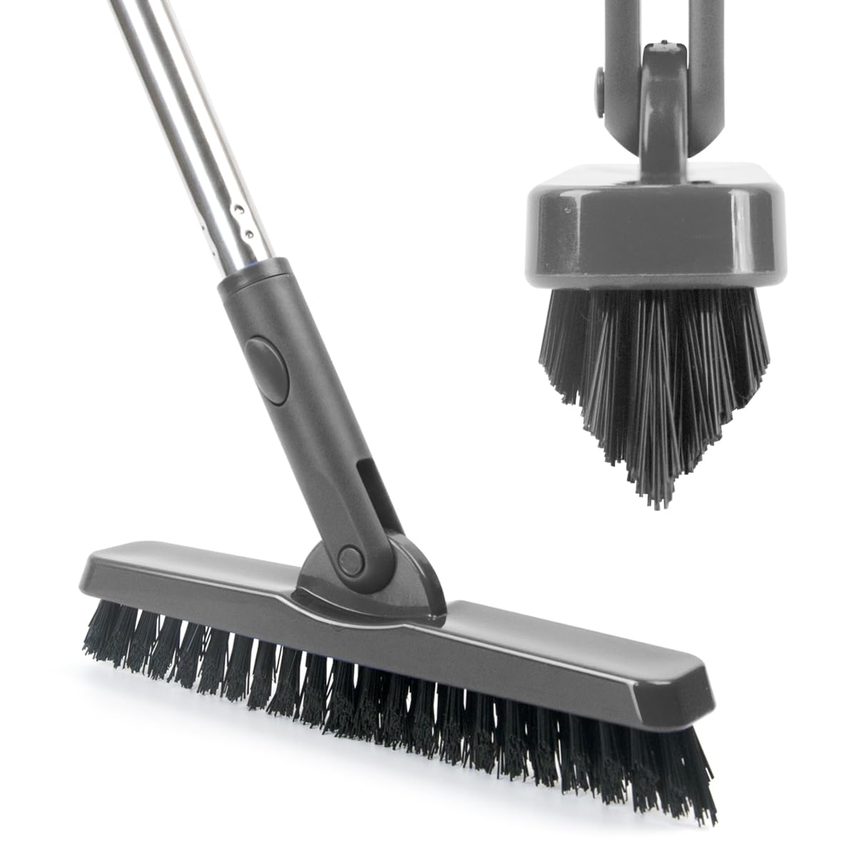 CELOX Heavy Duty Long Handle Scrub Brush, Tile Scrub Brush with Long Handle Stiff Bristles for Cleaning (Blue) BST326H