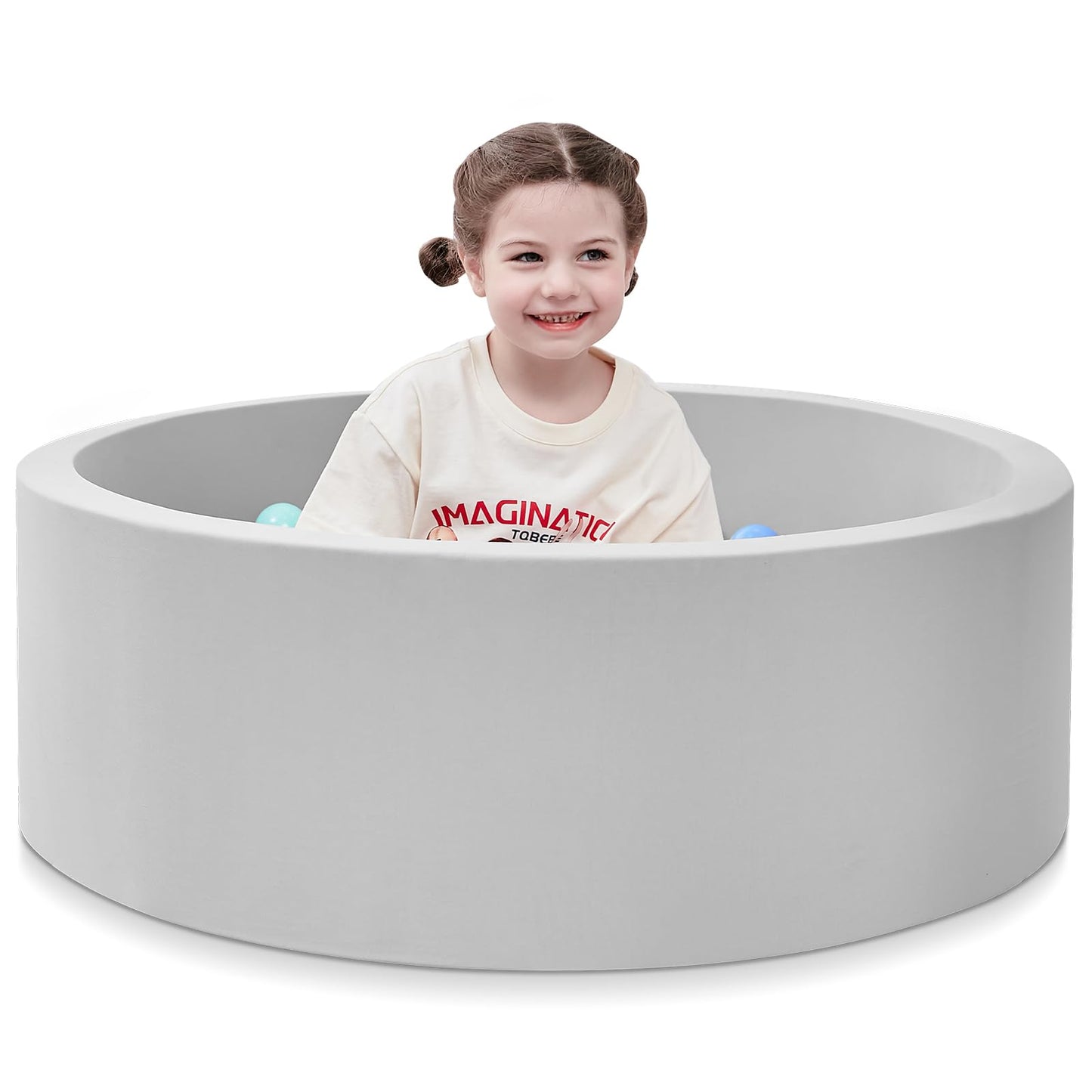 SHJADE Foam Ball Pit, 35.4"x 11.8" Ball Pits for Toddlers-Pink | Soft Memory Sponge Round Playpen Ball Pool for Kids, Ideal Gift for Babies, Indoor and Outdoor Game, Balls not Included DD1210