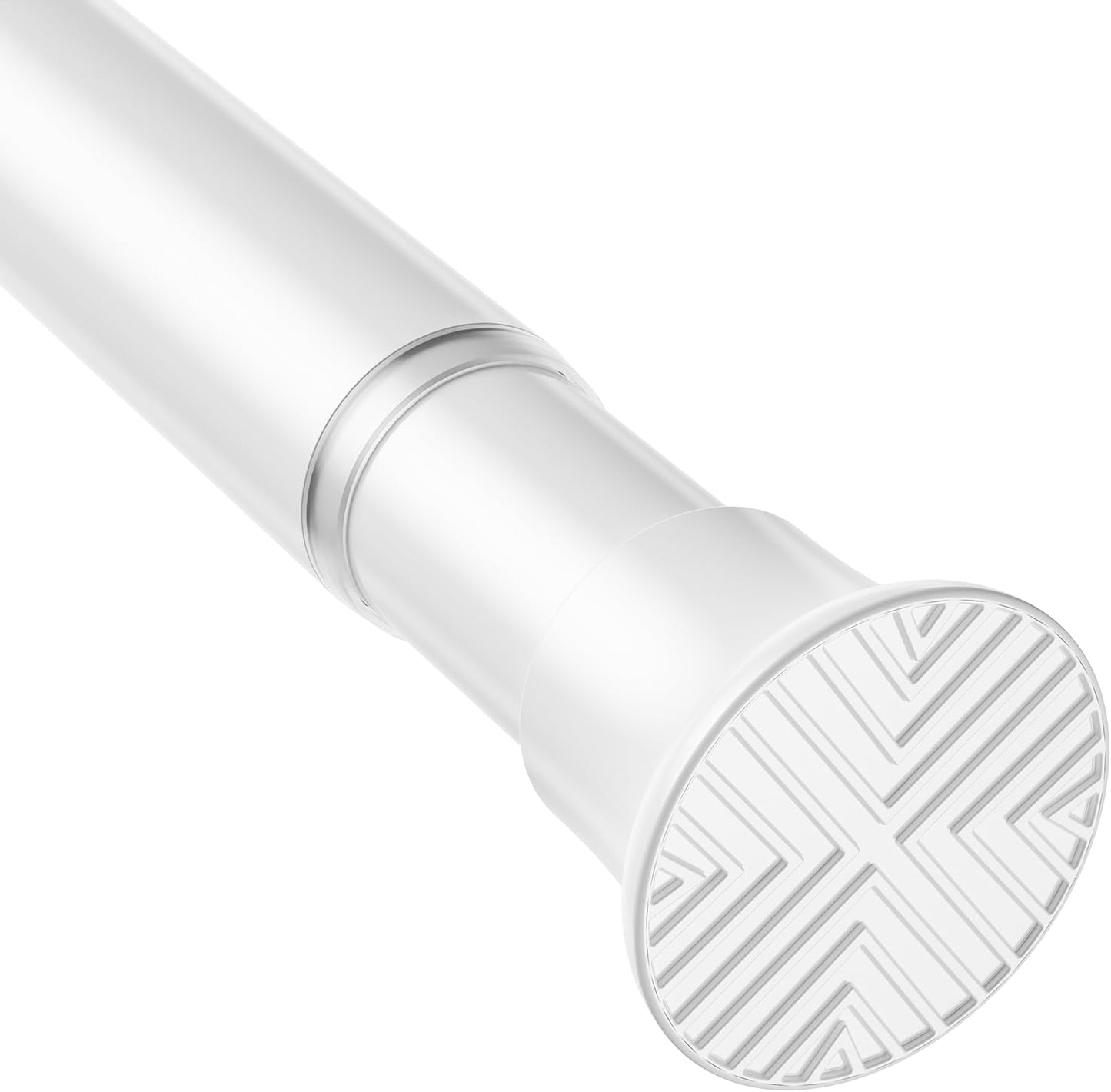 White Shower Curtain Rod 32 to 76 Inches Adjustable, 7/8 Inch Diameter Heavy Duty Tension Curtain Rods No Drill, Rust-Resistant Tension Rod for Bathroom, 1 Pack BST326H