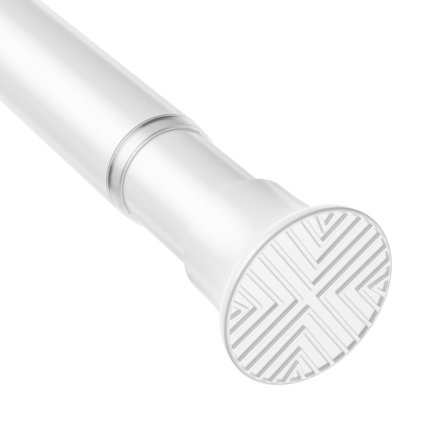 White Shower Curtain Rod 32 to 76 Inches Adjustable, 7/8 Inch Diameter Heavy Duty Tension Curtain Rods No Drill, Rust-Resistant Tension Rod for Bathroom, 1 Pack BST326H